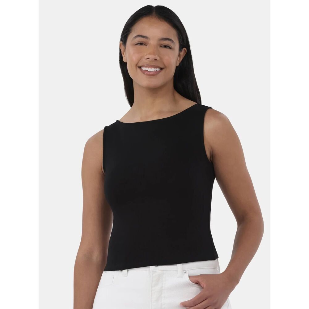 Madden NYC Women's Top Sleeveless Tshirt Black Tank Size XL - Picture 1 of 6